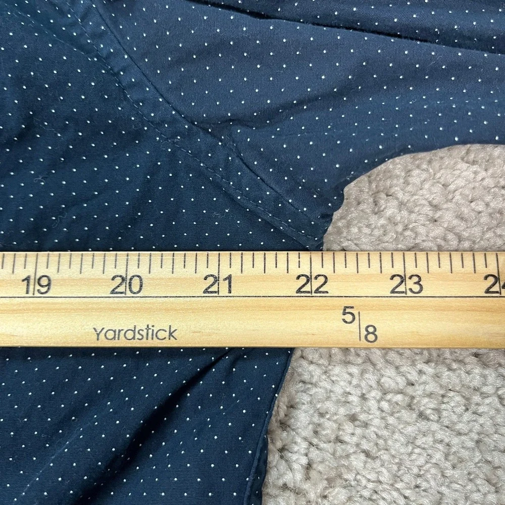 Denim & Flower Button Down Shirt Mens Large Blue Polka Dot Flip Cuff Ricky Singh - Picture 7 of 9